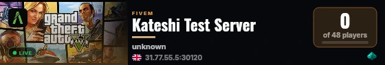 Kateshi Test Server live status badge