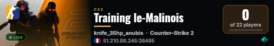 Training le-Malinois live status badge