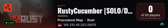 RustyCucumber [SOLO/DUO/TRIO][X3 SCRAP] live status badge