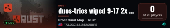 duos-trios wiped 9-17 2x resources/ crates live status badge