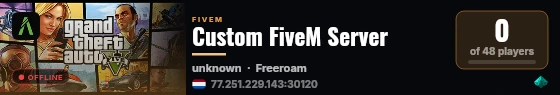Custom FiveM Server live status badge