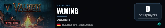 VAMING live status badge