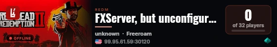 FXServer, but unconfigured live status badge