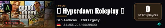 🌌 Hyperdawn Roleplay 🌌 live status badge