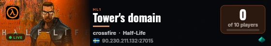 Tower's domain live status badge