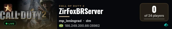ZirFoxBRServer live status badge