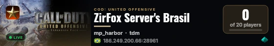 ZirFox Server's Brasil live status badge