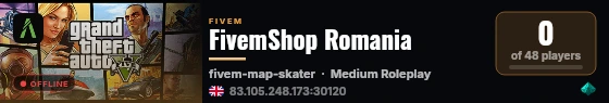 FivemShop Romania live status badge