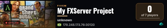 My FXServer Project live status badge
