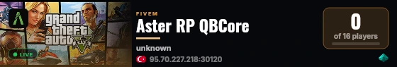 Aster RP live status badge
