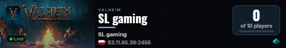 SL gaming live status badge