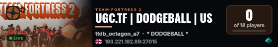 UGC.TF | DODGEBALL | US live status badge