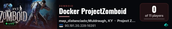 Docker ProjectZomboid live status badge
