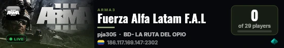Fuerza Alfa Latam F.A.L live status badge