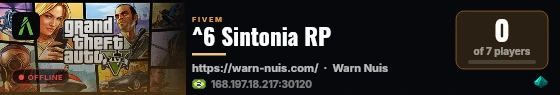 ^6 Sintonia RP live status badge