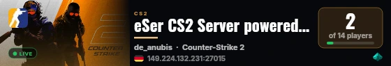 eSer CS2 Server powered by M.o.r.F. live status badge
