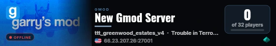 New Gmod Server live status badge