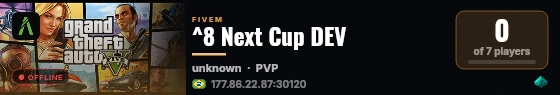 ^8 Next Cup DEV live status badge