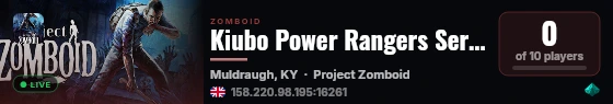 Kiubo Power Rangers Server live status badge