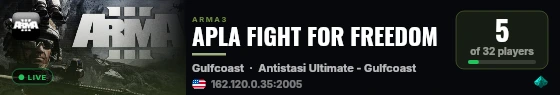 APLA FIGHT FOR FREEDOM live status badge
