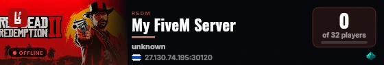 My FiveM Server live status badge