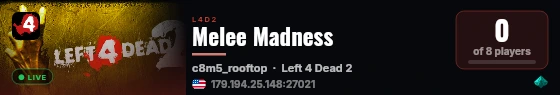 Melee Madness live status badge