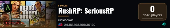RushRP: SeriousRP live status badge