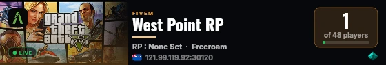 West Point RP live status badge