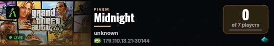 Midnight live status badge