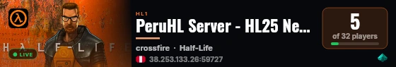 PeruHL Server - HL25 Nerf Vanilla Server [fb.com/peruhl] live status badge