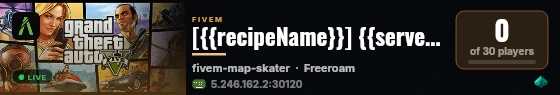 [{{recipeName}}] {{serverName}} live status badge