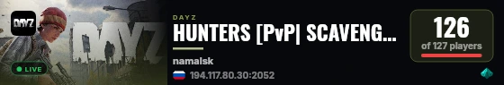 HUNTERS [PvP| SCAVENGE| STEALTH| TRACK] live status badge