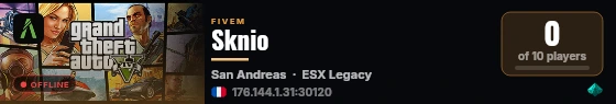 Sknio live status badge