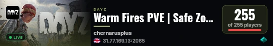 Warm Fires PVE | Safe Zone | Traders | Newbie Friendly live status badge