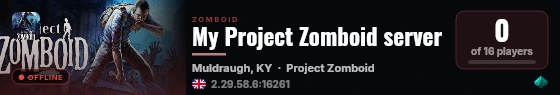My Project Zomboid server live status badge