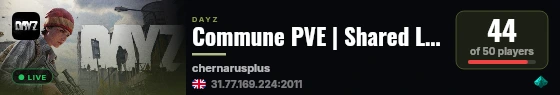 Commune PVE | Shared Loot | Community | Traders live status badge