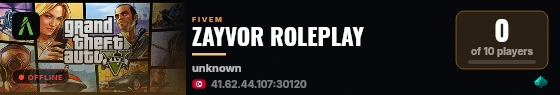 ZAYVOR ROLEPLAY live status badge