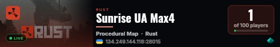 Sunrise UA Max4 live status badge