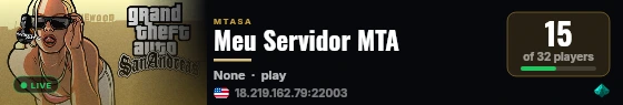 Meu Servidor MTA live status badge