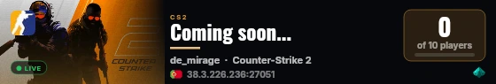 Coming soon... live status badge