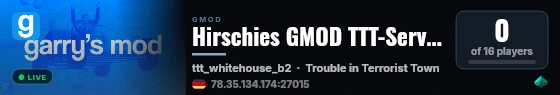 Hirschies GMOD TTT-Server live status badge