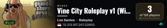 Vine City Roleplay v1 (With Out NRG) | Sri Lankan Server Powerd By Vine Community live status badge