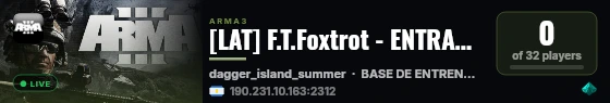 [LAT] F.T.Foxtrot - ENTRANAMIENTO -discord.gg/rScv4Z27uj live status badge
