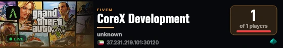CoreX Development live status badge