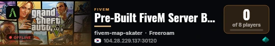 Pre-Built FiveM Server By RPbazzar live status badge