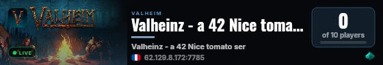 Valheinz - a 42 Nice tomato server live status badge