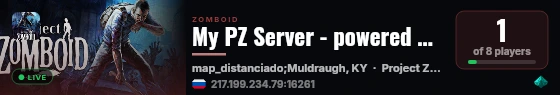 My PZ Server - powered by Sophie live status badge