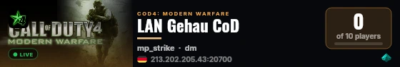 LAN Gehau CoD live status badge