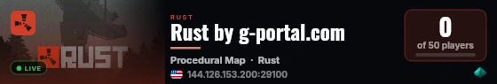 Rust by g-portal.com live status badge