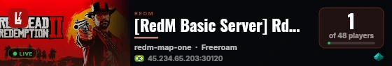 [RedM Basic Server] Rdm Poeira live status badge